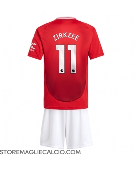 Manchester United Joshua Zirkzee #11 Maglia Gara Casa Repliche 2024-25 Bambino
